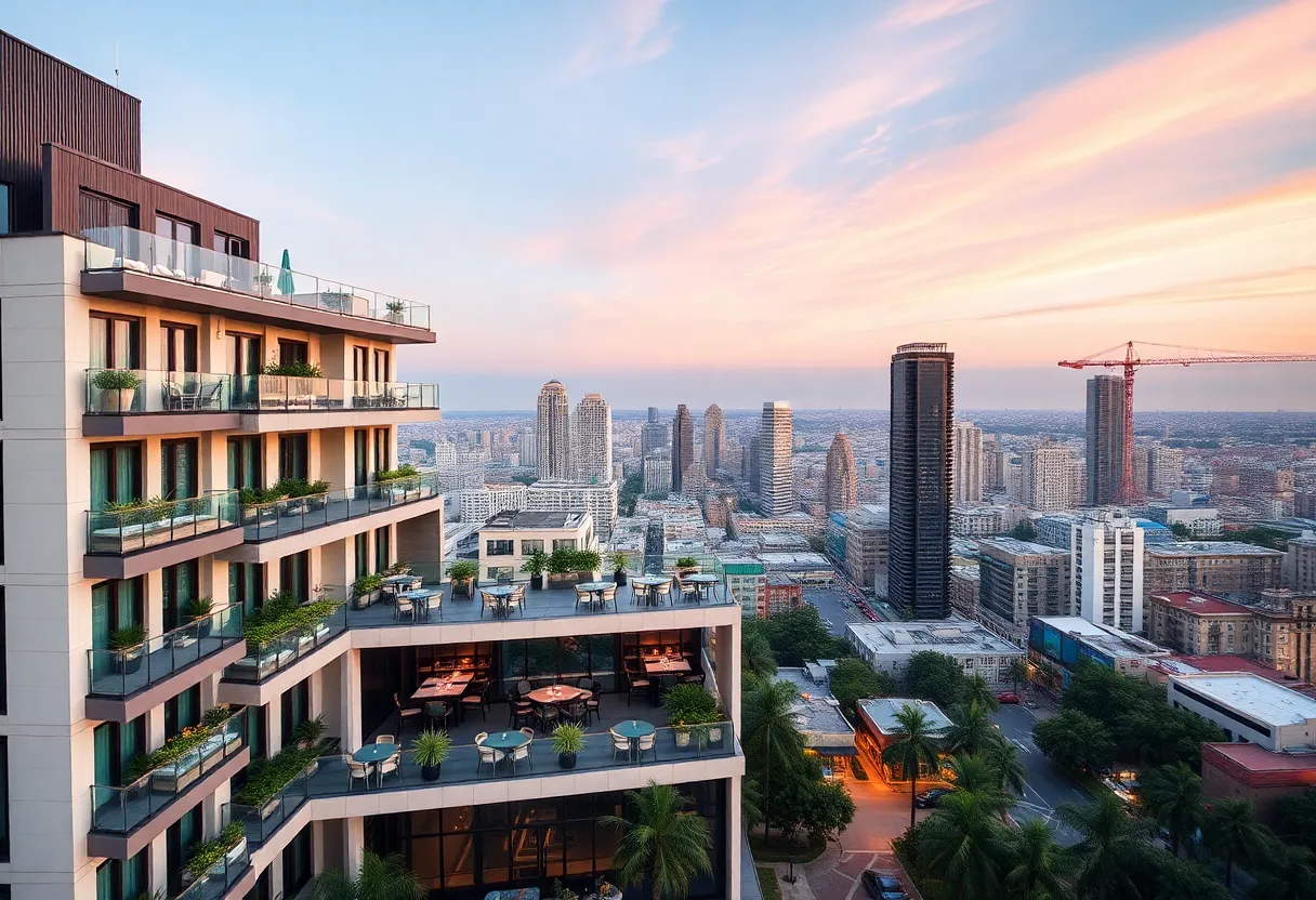 Exterior view of the AC Hotel Knoxville Downtown under construction