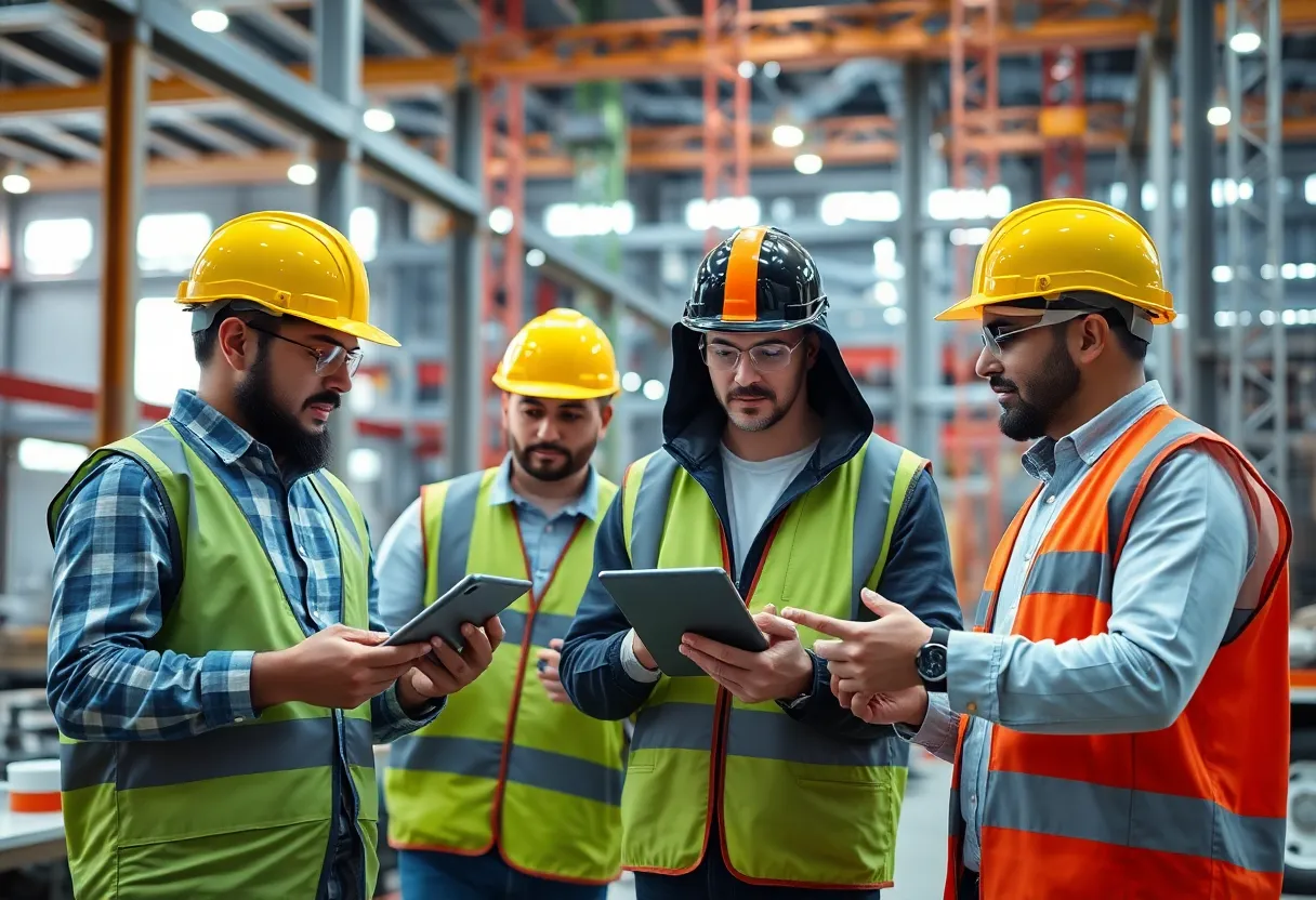 Construction site using AI technology for efficiency