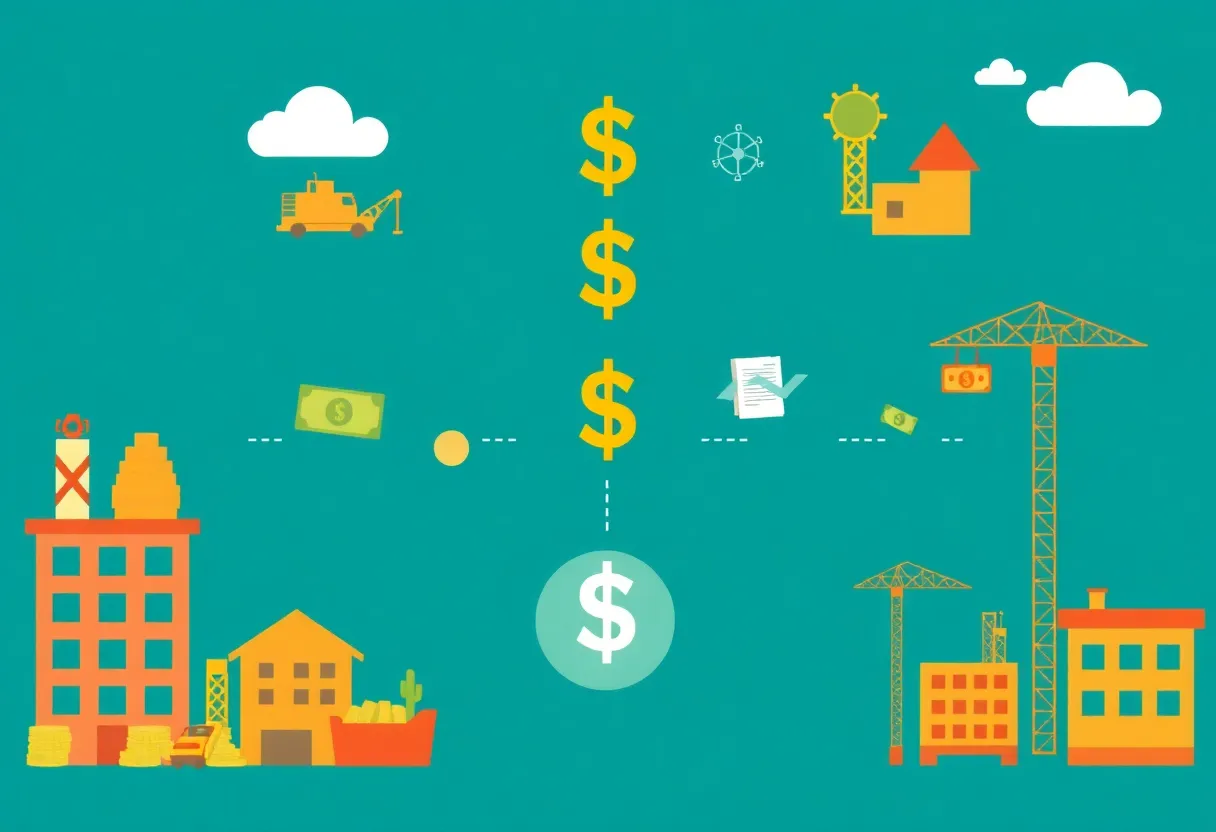 Illustration of cash flow dynamics in a business