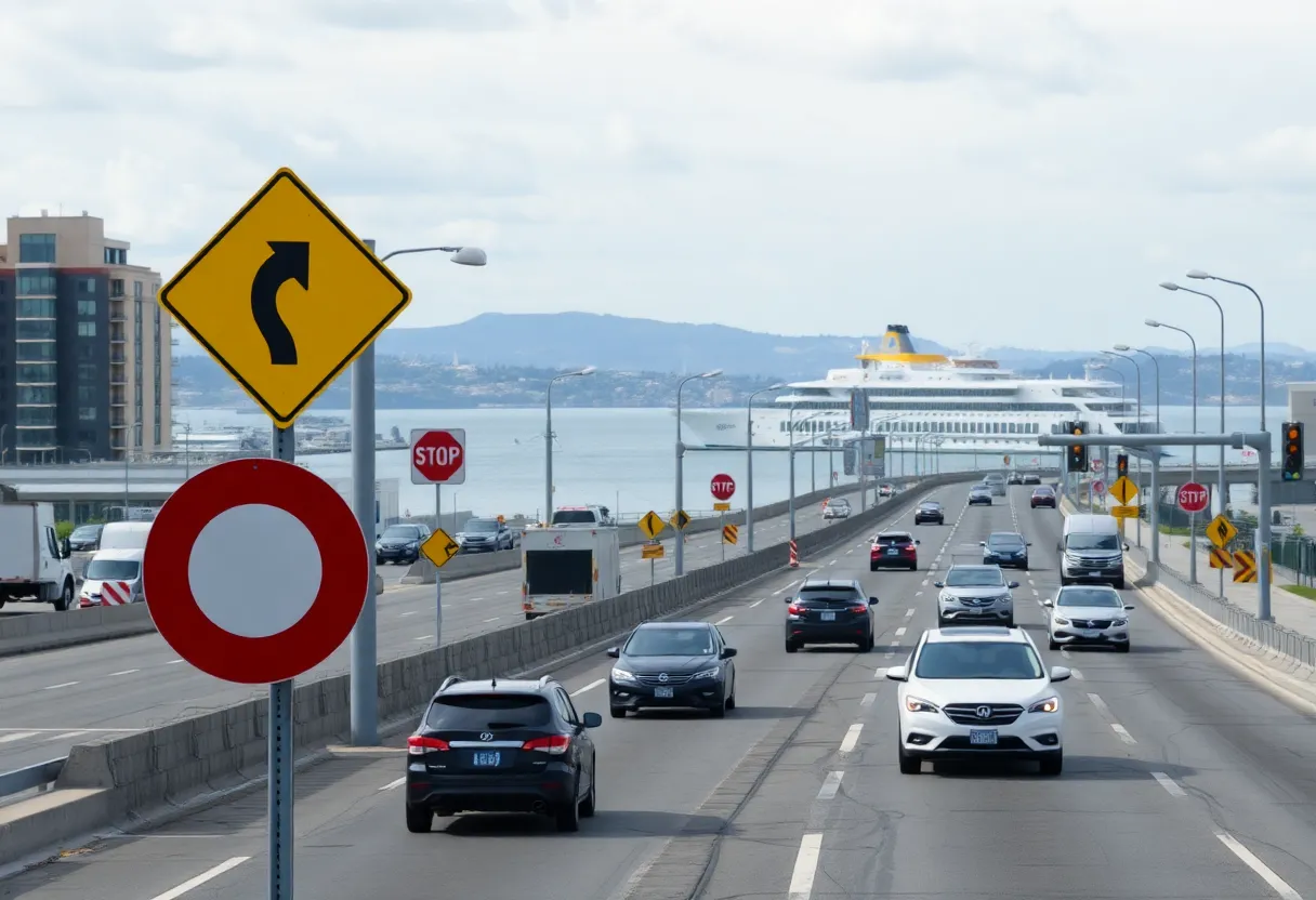 Construction site for Highway 104 Advanced Traffic Management System in Kingston