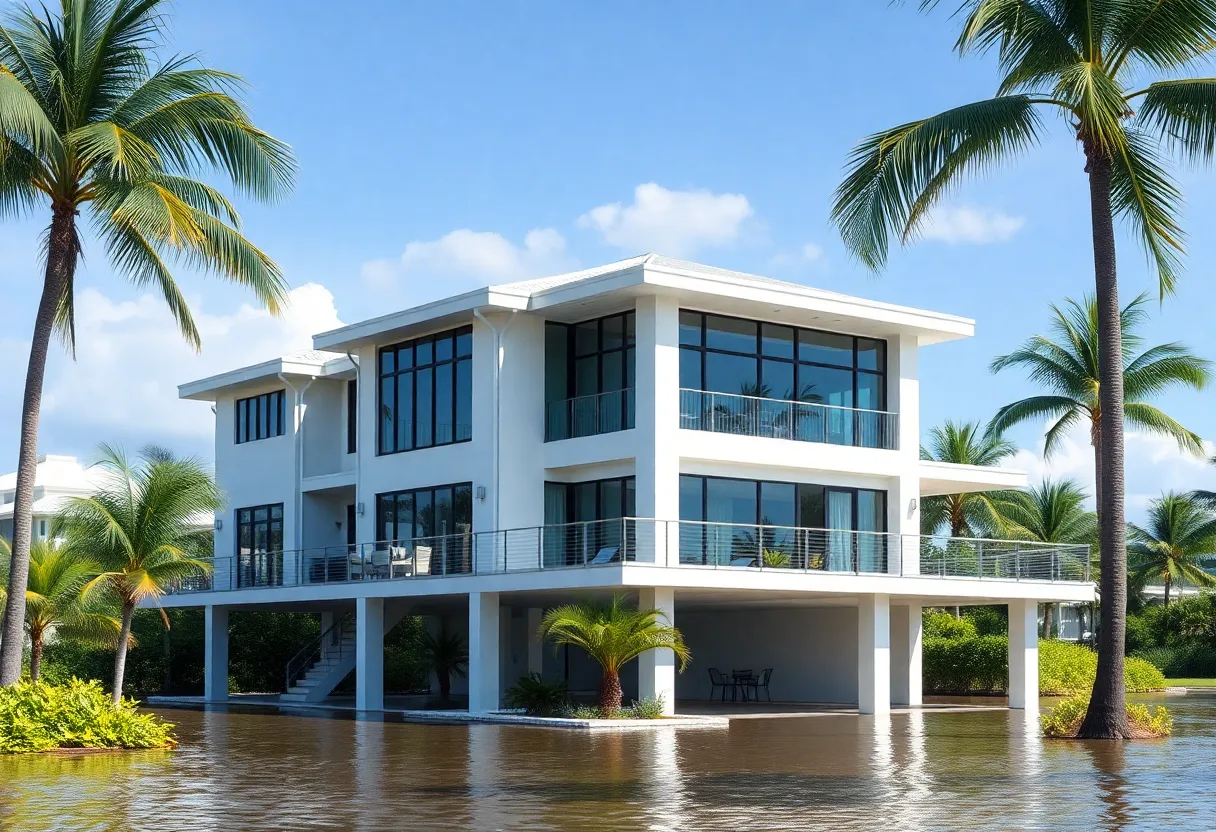 A hurricane-resistant home designed for Florida's severe weather, showcasing structural upgrades and storm-proof features.