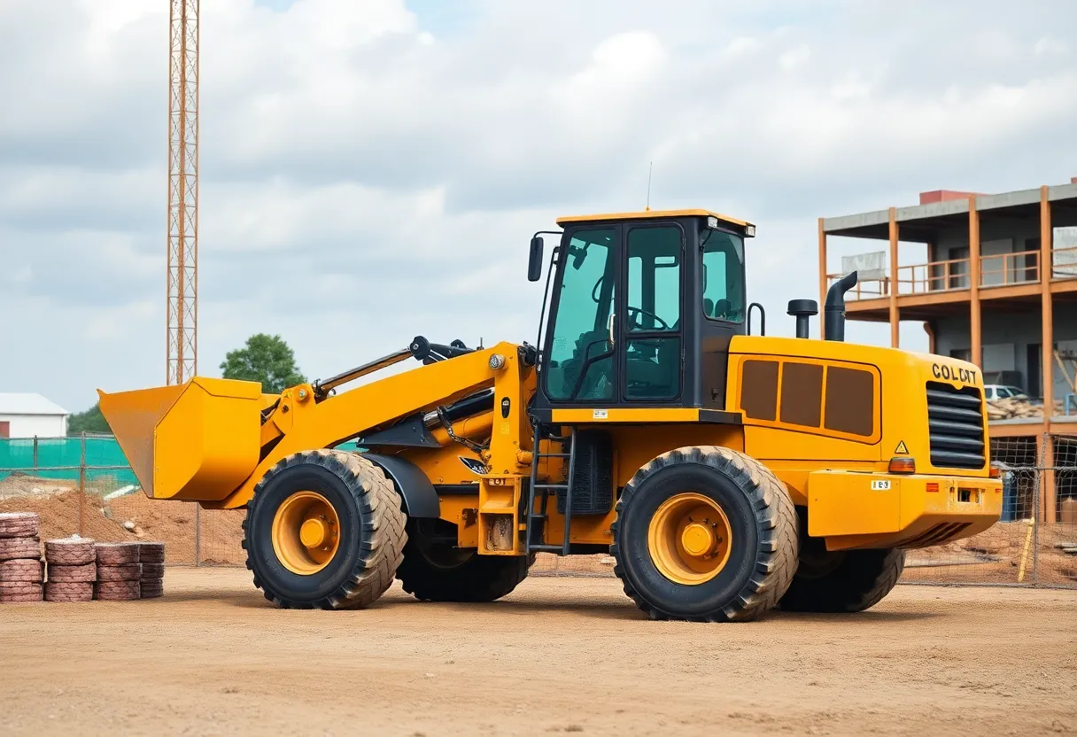 A sleek knuckleboom loader featuring smart automation technology on a construction site.