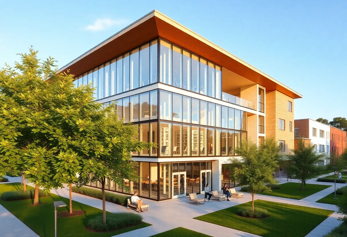 Architectural rendering of Shallotte Town Hall redevelopment project