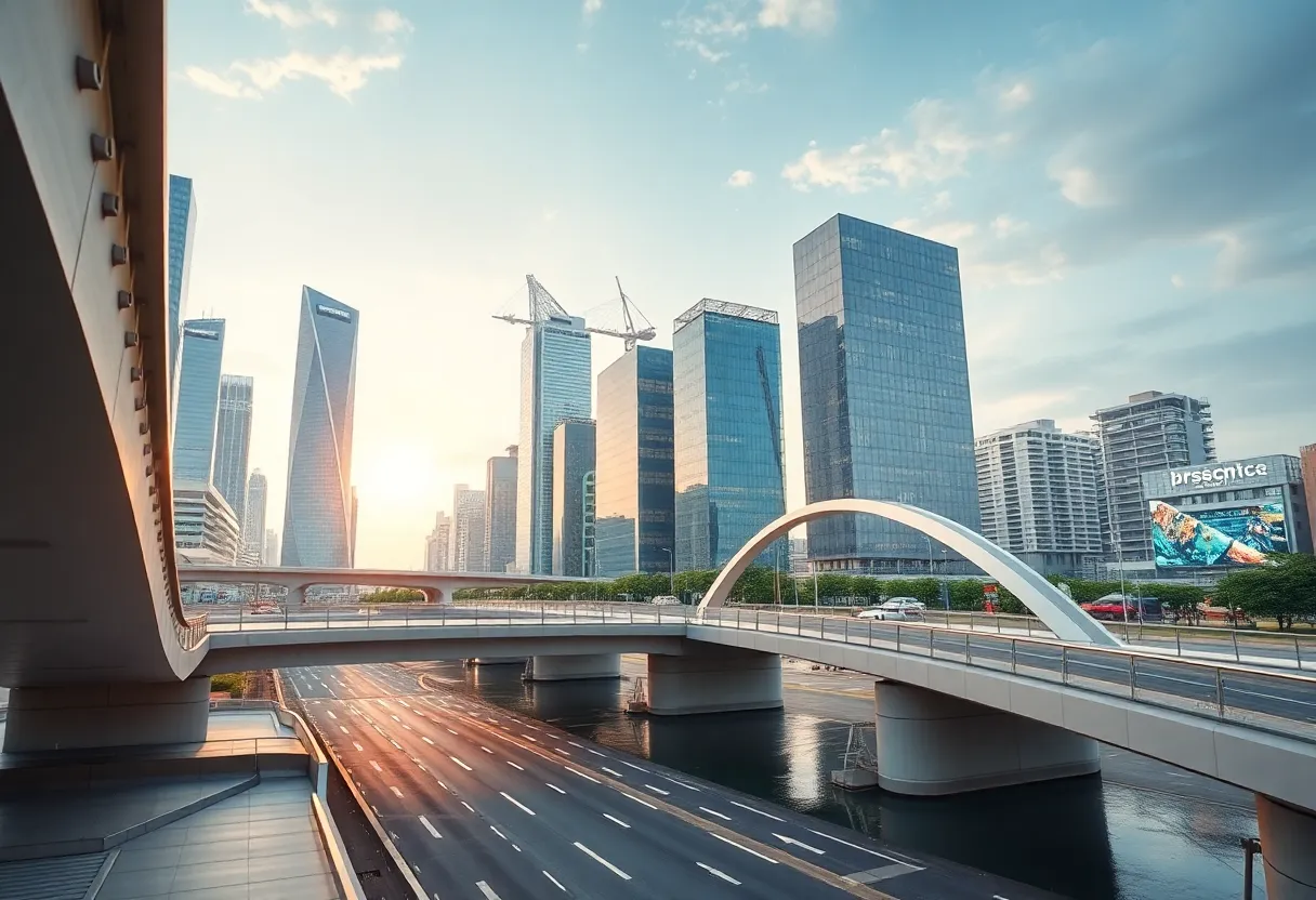 An advanced urban infrastructure project showcasing innovative engineering driven by digital technologies.