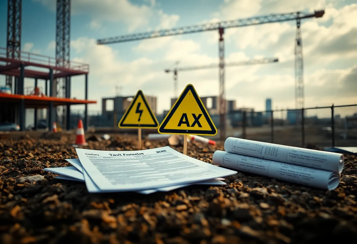 Visual representation of tax evasion related to construction