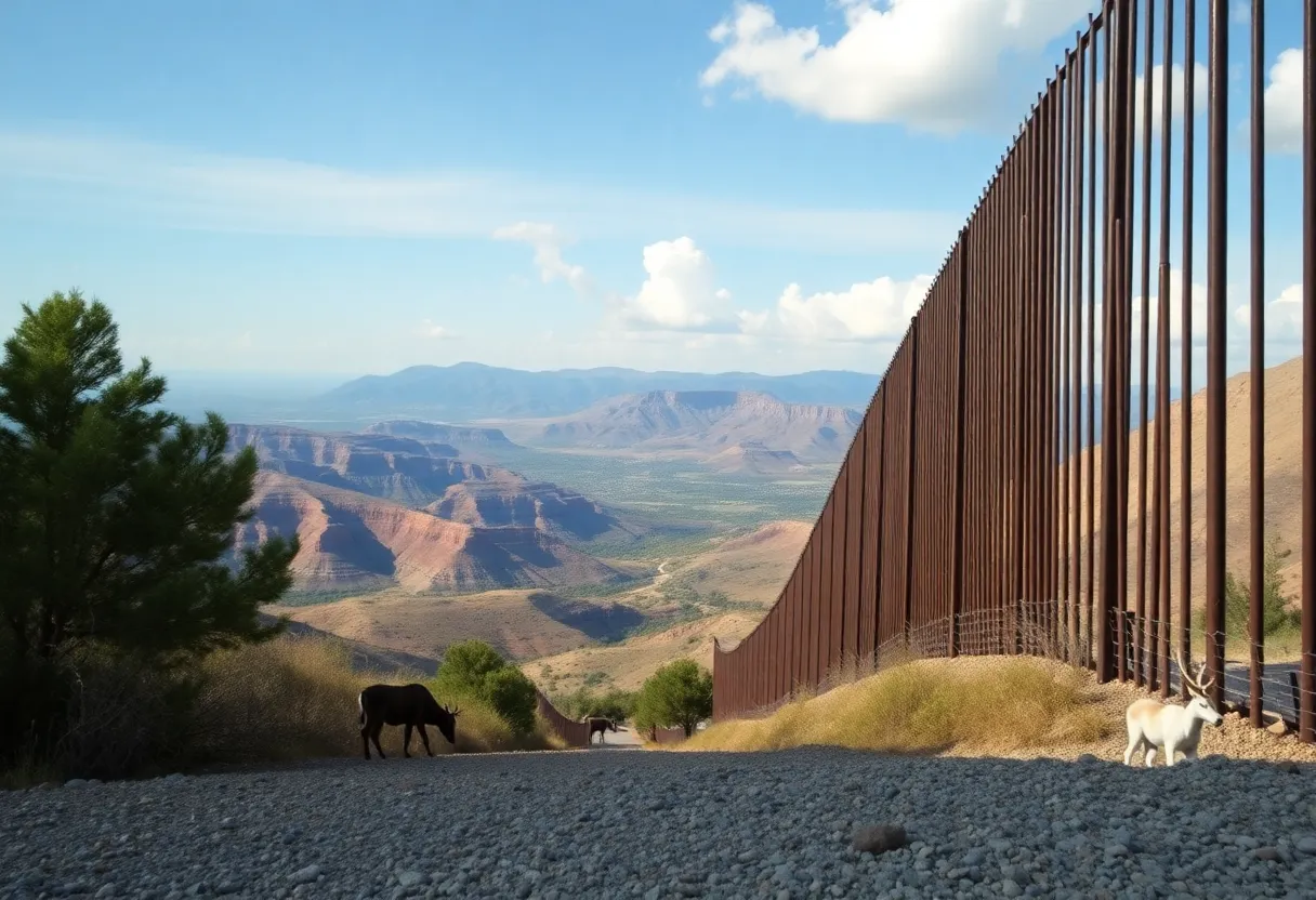 Landscape of the US-Mexico border emphasizing nature and mutual respect.