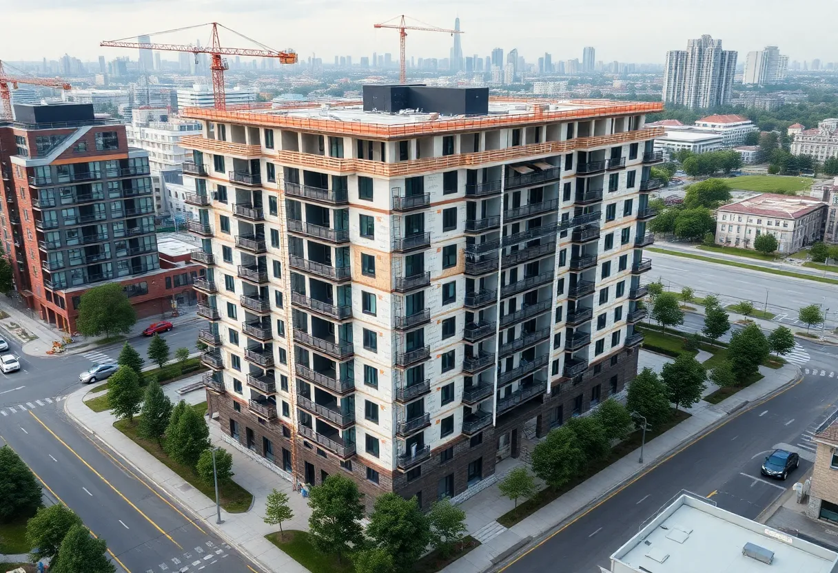 Construction of Vivant at Bedford Park apartment complex in Toronto