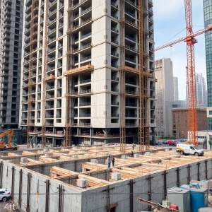 Construction site of affordable housing project in San Francisco