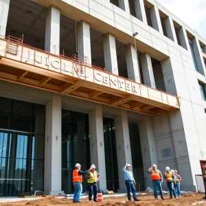Final beam installation at Judicial Center expansion