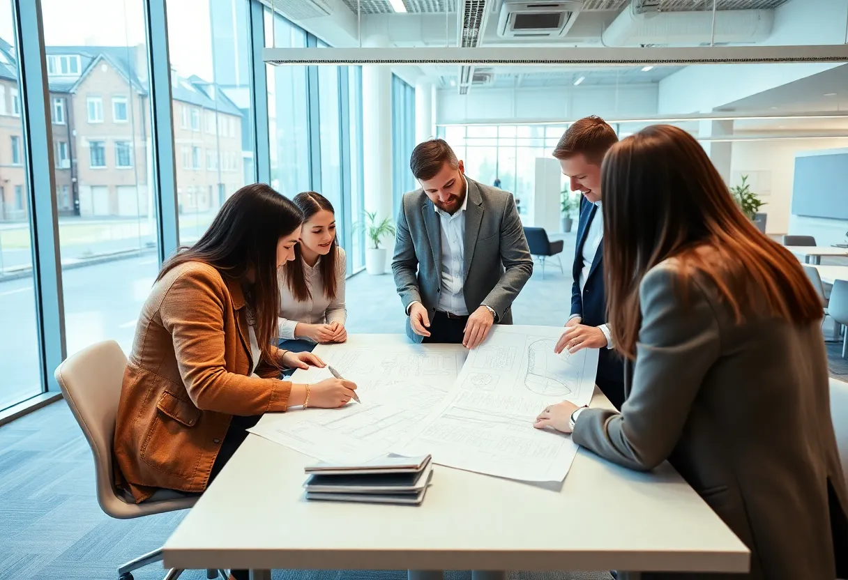 Team at Knight Frank collaborating on project management in Scotland