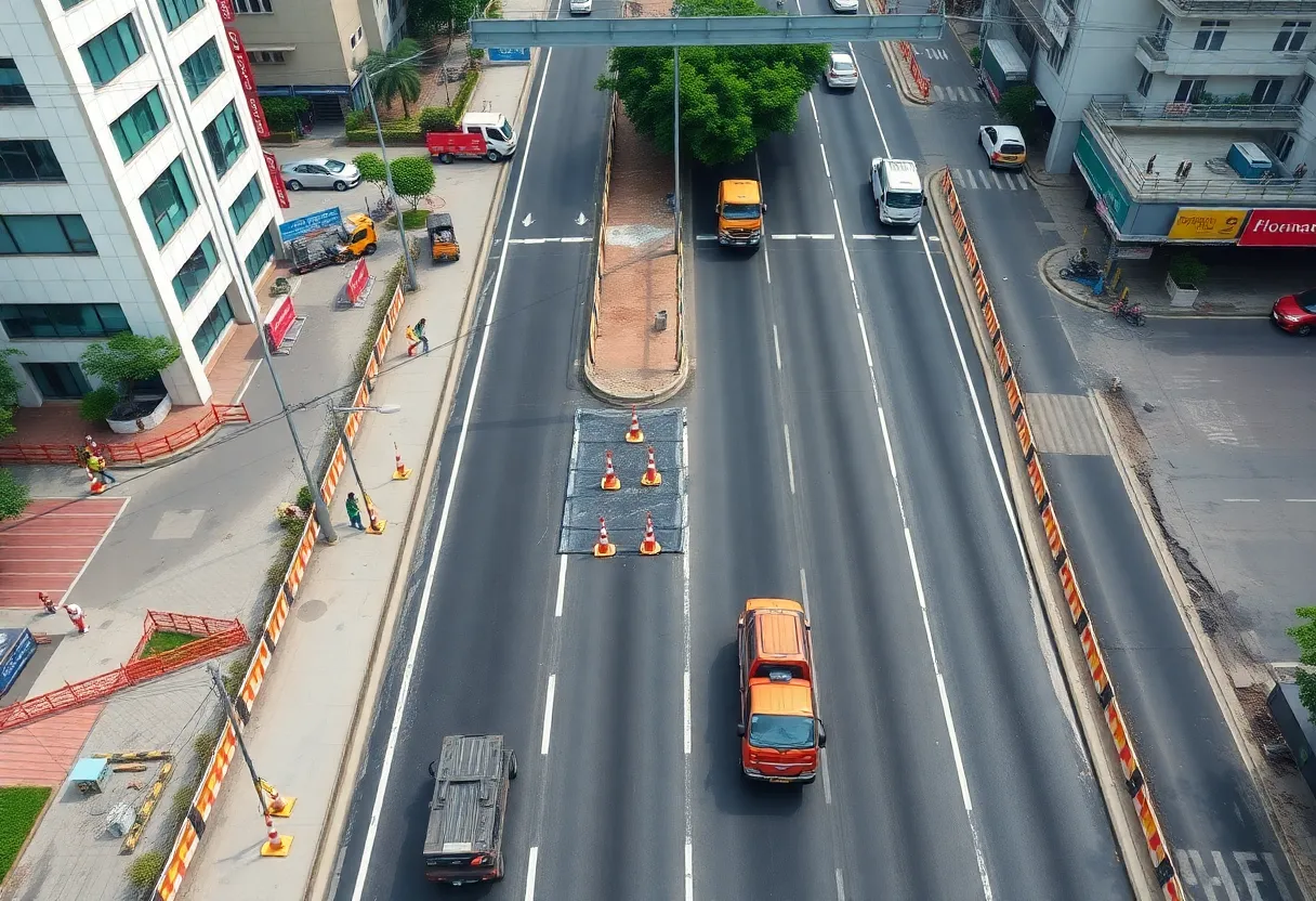 Construction site of road improvements in Palm Coast