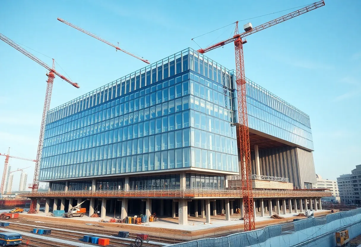 Construction of the Bloomington Convention Center expansion
