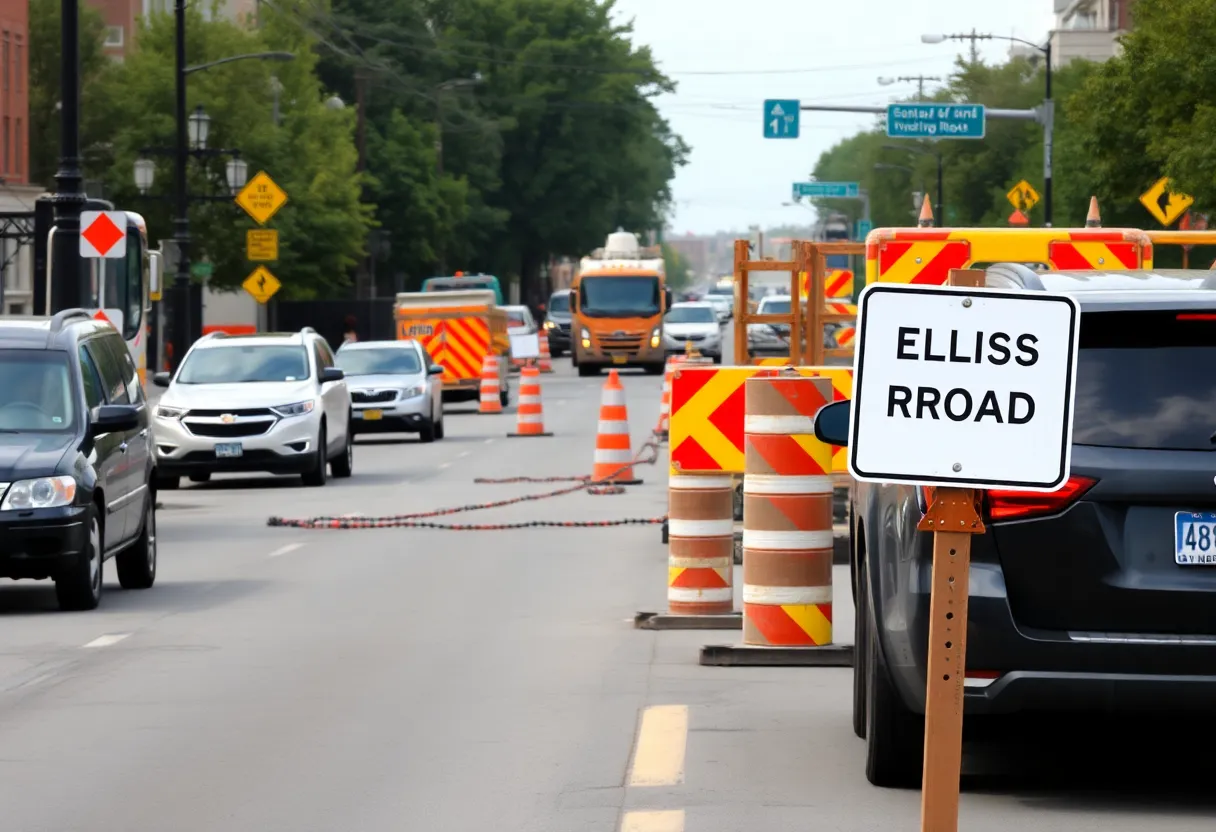 Construction zone for the Ellis Road widening project in Brevard County.