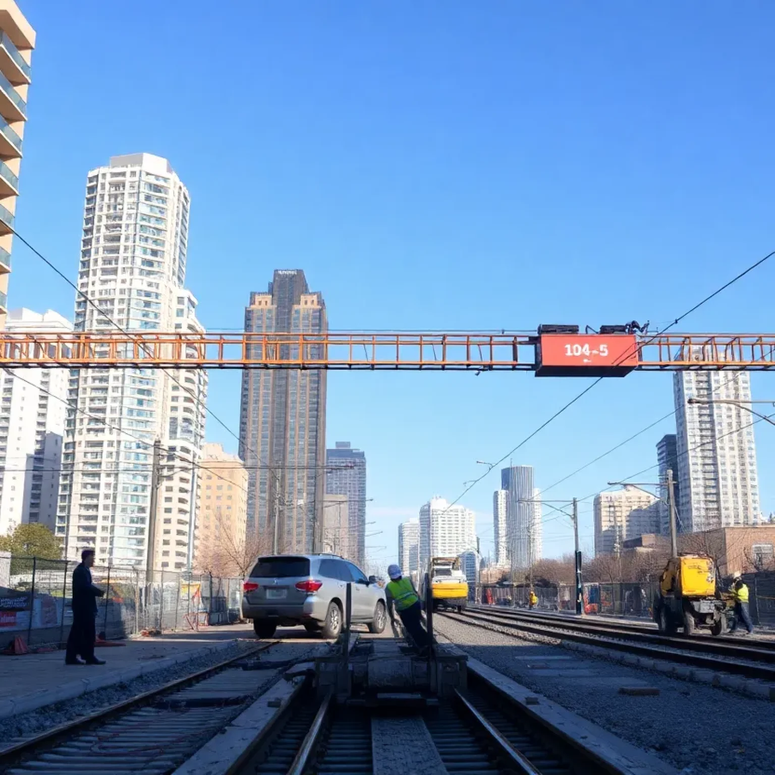 Construction site of the light rail extension in Charlotte