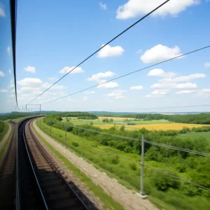 High-speed rail train in North Carolina landscape