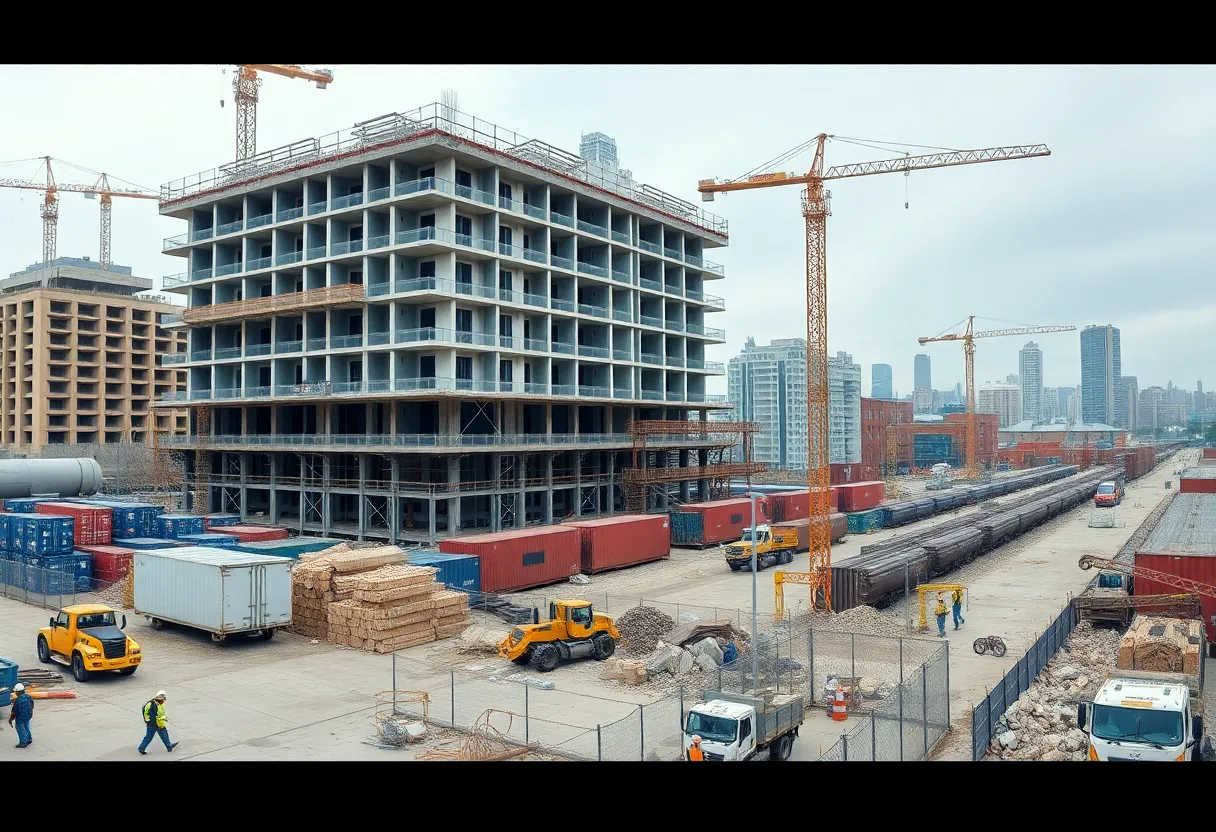Multiple construction sites in Long Beach including student housing, rail yard expansion and downtown demolition