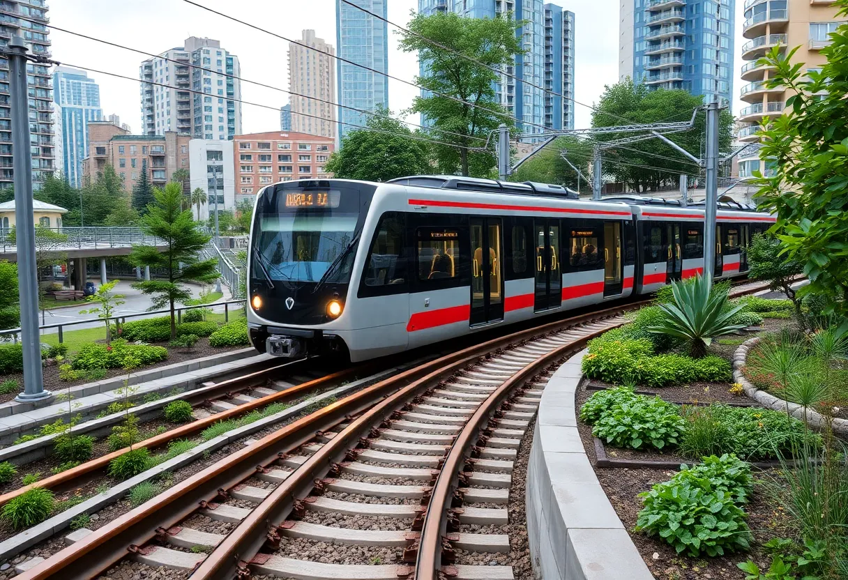 Light rail train in Richmond