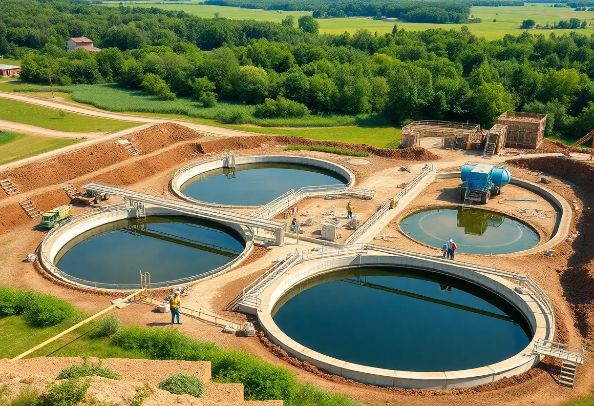 Construction site of a sewage treatment plant in Tallahassee, Florida